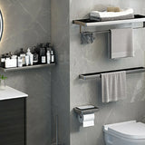 Functional Metal Gray Storage Bathroom Hardware Set Image - 1