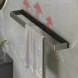 Functional Metal Gray Storage Bathroom Hardware Set Image - 11