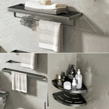 Functional Metal Gray Storage Bathroom Hardware Set Image - 18