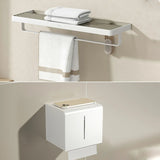 Functional Metal Gray Storage Bathroom Hardware Set Image - 25