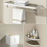 Functional Metal Gray Storage Bathroom Hardware Set Image - 29