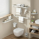 Functional Metal Gray Storage Bathroom Hardware Set Image - 7