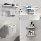 Functional Sleek Metal Gray Storage Bathroom Hardware Set Image - 36