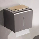 Functional Sleek Metal Gray Storage Bathroom Hardware Set Image - 4