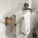 Functional Sleek Metal Gray Storage Bathroom Hardware Set Image - 7