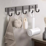 Functional Sleek Metal Gray Storage Bathroom Hardware Set Image - 8