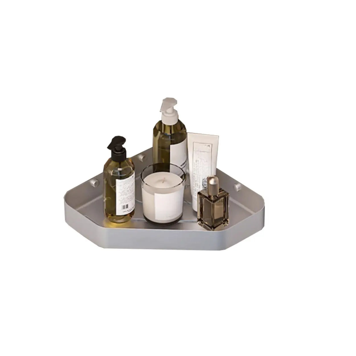 Functional Sleek Metal Gray Storage Bathroom Hardware Set Image - 9