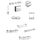 Functional Wall-Mounted Chrome Bathroom Hardware Rack Image - 10