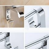 Functional Wall-Mounted Chrome Bathroom Hardware Rack Image - 16