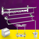 Functional Wall-Mounted Chrome Bathroom Hardware Rack Image - 17