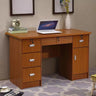 Functional Wood Keyboard Tray Drawers Computer Desk Image - 13