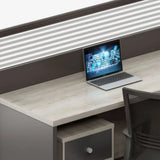 Functional Wooden Rectangular Four-Person Computer Desk Image - 12