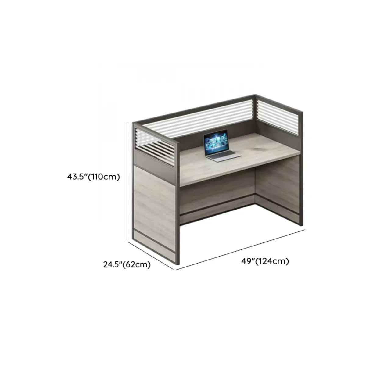 Functional Wooden Rectangular Four-Person Computer Desk Image - 21