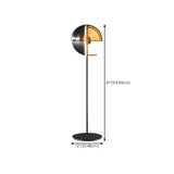 Futuristic Half-Sphere Black Metallic Floor Lamp #size