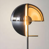 Futuristic Half-Sphere Black Metallic Floor Lamp Image - 5