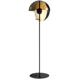 Futuristic Half-Sphere Black Metallic Floor Lamp Image - 6