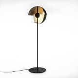 Futuristic Half-Sphere Black Metallic Floor Lamp Image - 7