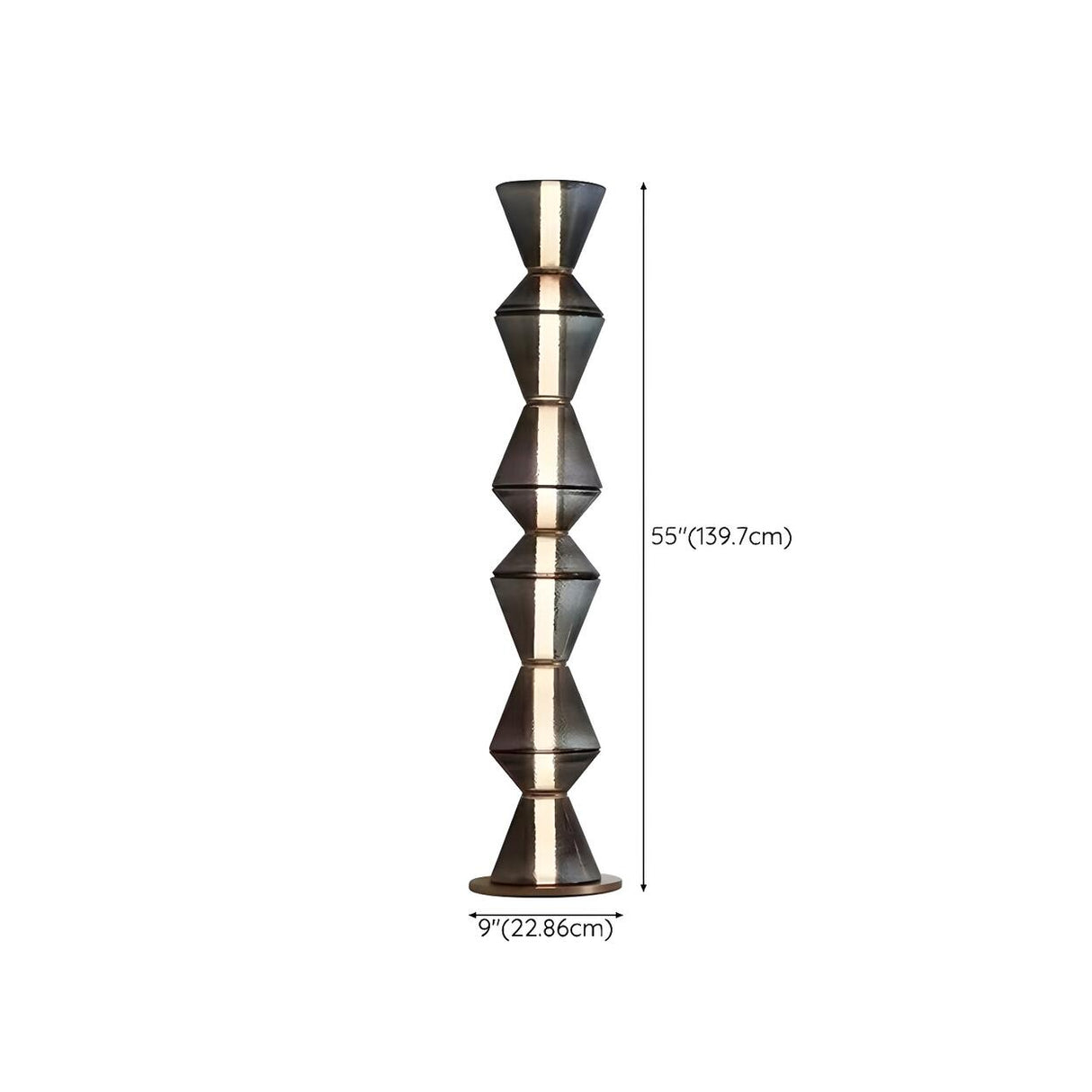 Futuristic Stacked Cone Design Black Floor Lamp 