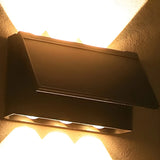 Geometric Black Acrylic Exterior Up Down Wall Lamp Image - 10