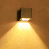 Geometric Black Acrylic Exterior Up Down Wall Lamp Image - 2