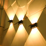 Geometric Black Acrylic Exterior Up Down Wall Lamp Image - 4