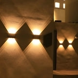 Geometric Black Acrylic Exterior Up Down Wall Lamp Image - 6