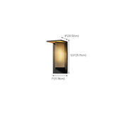 Geometric Black Ribbed Glass Outdoor Wall Sconce Image - 15