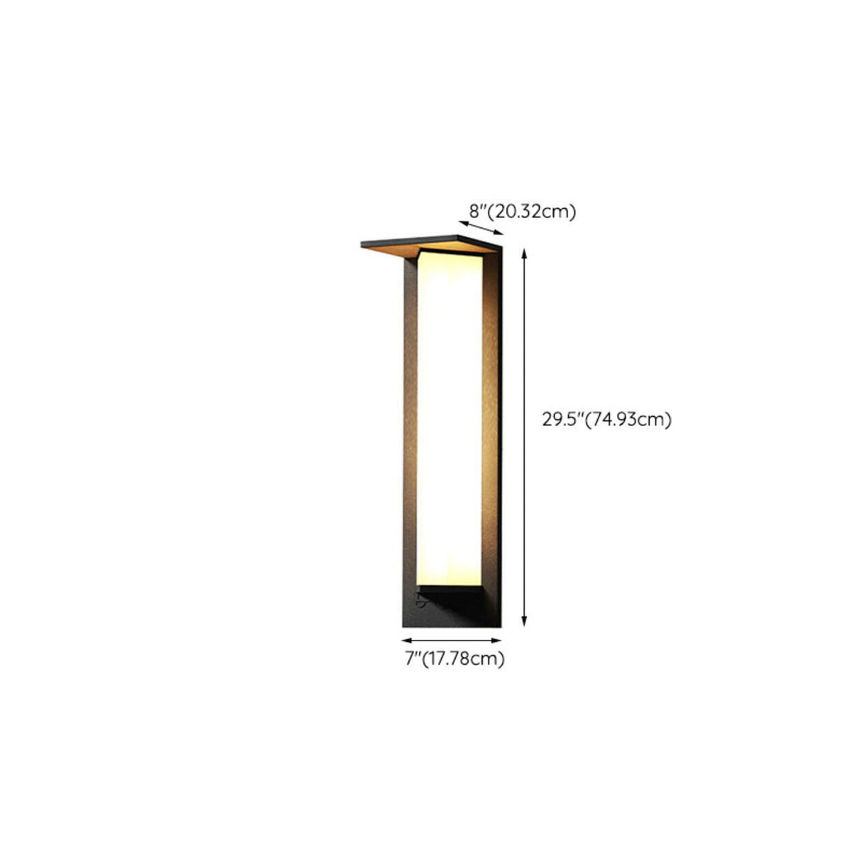 Geometric Black Ribbed Glass Outdoor Wall Sconce Image - 18