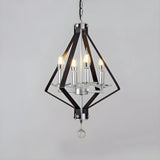 Geometric Crystal Gold Candle 4-Light Foyer Chandelier Image - 10