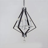 Geometric Crystal Gold Candle 4-Light Foyer Chandelier Image - 11