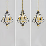 Geometric Crystal Gold Candle 4-Light Foyer Chandelier Image - 12