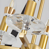 Geometric Crystal Gold Candle 4-Light Foyer Chandelier Image - 14