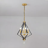 Geometric Crystal Gold Candle 4-Light Foyer Chandelier Image - 3