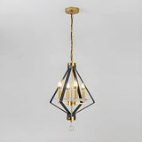 Geometric Crystal Gold Candle 4-Light Foyer Chandelier Image - 9