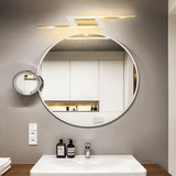 Geometric Gold and White Vanity Mirror Light Image - 1