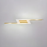 Geometric Gold and White Vanity Mirror Light Image - 10