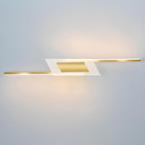 Geometric Gold and White Vanity Mirror Light Image - 11