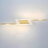 Geometric Gold and White Vanity Mirror Light Image - 12