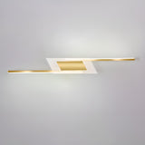 Geometric Gold and White Vanity Mirror Light Image - 13