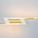 Geometric Gold and White Vanity Mirror Light Image - 25