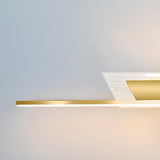 Geometric Gold and White Vanity Mirror Light Image - 26