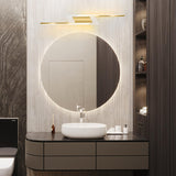 Geometric Gold and White Vanity Mirror Light Image - 3