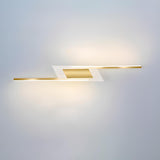 Geometric Gold and White Vanity Mirror Light Image - 9