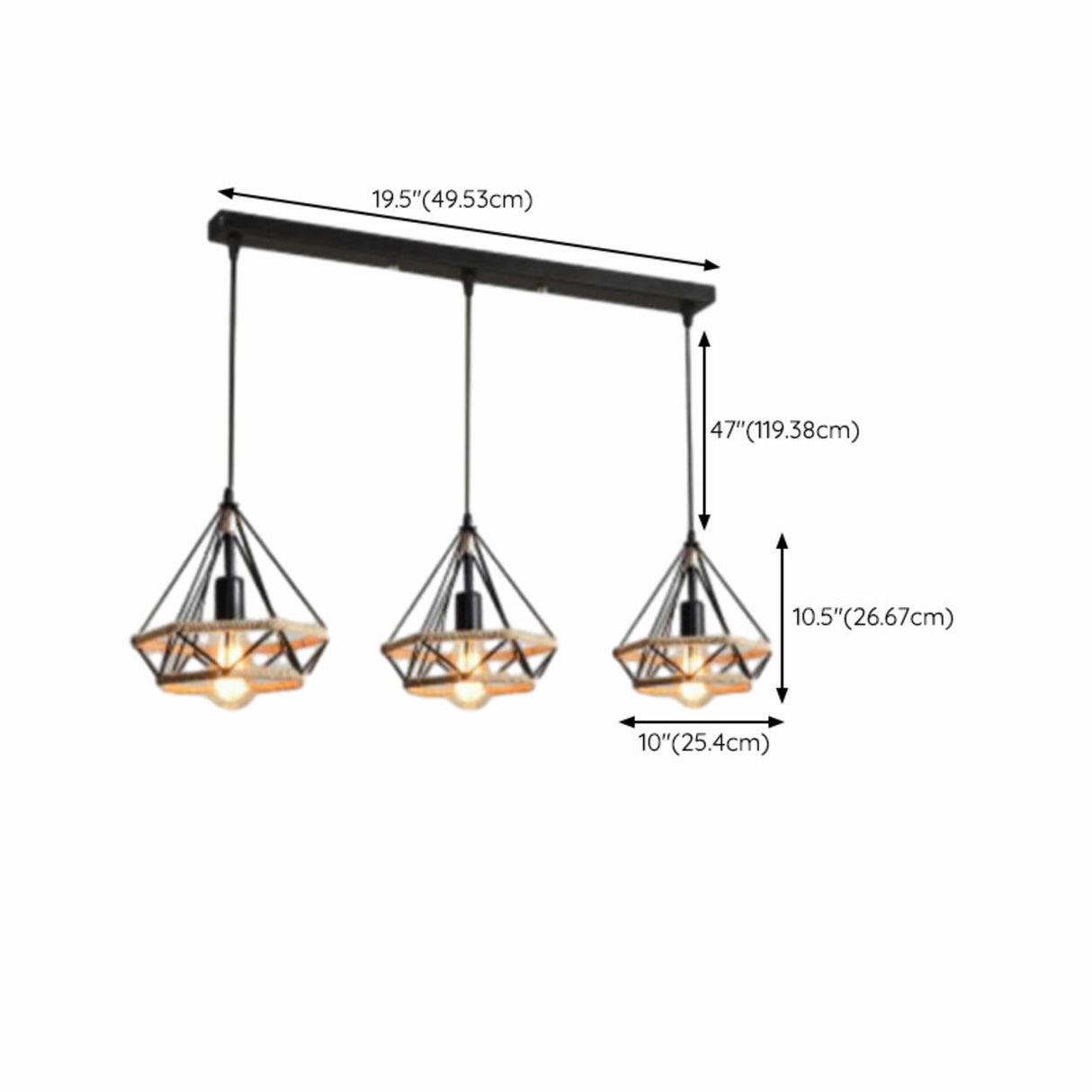 Geometric Industrial Dining Room Pendant Light Image - 18