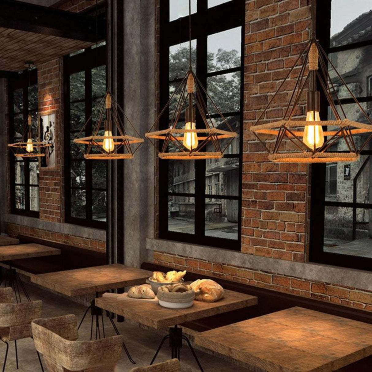 Geometric Industrial Dining Room Pendant Light Image - 6