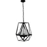 Geometric Metal Cage Candle Black Foyer Chandelier Image - 5