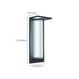 Geometric Modern Black Acrylic Exterior Wall Lamp #size