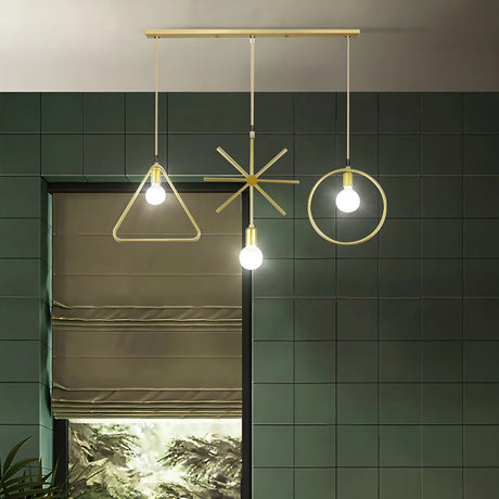 Geometric Modern Gold Island Pendant Light Fixtures Image - 1