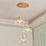 Geometric Scandinavian Bowl Glass Pendant Light Set Image - 9