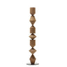 Geometric Stacked Wood-Color Costantina Floor Lamp Image - 6